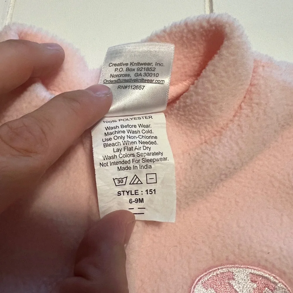 Creative Knitwear BYU Cougars Baby Pink Fleece Footed Romper 6-9M Style 151